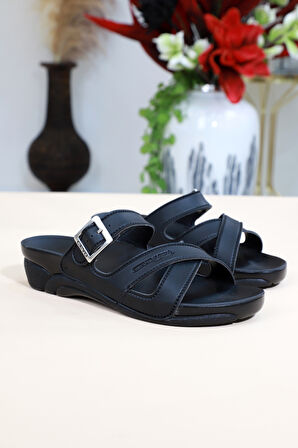 Konfores 1165-Venedik-2 Tam Anatomik Terlik - NKT01165-siyah-38
