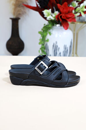 Konfores 1165-Venedik-2 Tam Anatomik Terlik - NKT01165-siyah-38