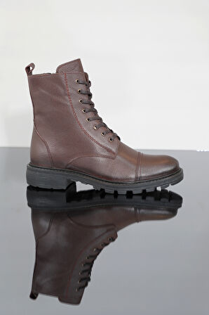 Konfores 1350 Anatomik Tabanlı Hakiki Deri Fermuarlı Erkek Spor Bot