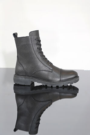 Konfores 1350 Anatomik Tabanlı Hakiki Deri Fermuarlı Erkek Spor Bot