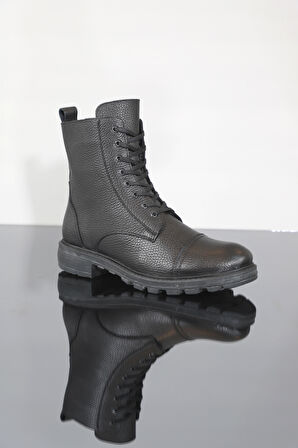 Konfores 1350 Anatomik Tabanlı Hakiki Deri Fermuarlı Erkek Spor Bot