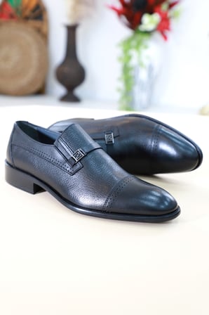 Konfores 1460 Hakiki Deri Erkek Klasik Ayakkabı - NKT01460-siyah-41