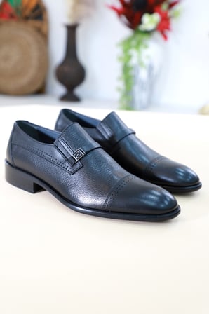 Konfores 1460 Hakiki Deri Erkek Klasik Ayakkabı - NKT01460-siyah-41