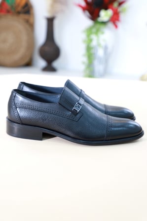 Konfores 1460 Hakiki Deri Erkek Klasik Ayakkabı - NKT01460-siyah-44