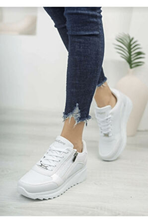 Konfores 1662 Anatomik Tabanlı Fermuarlı Bayan Sneakers Ayakkabı