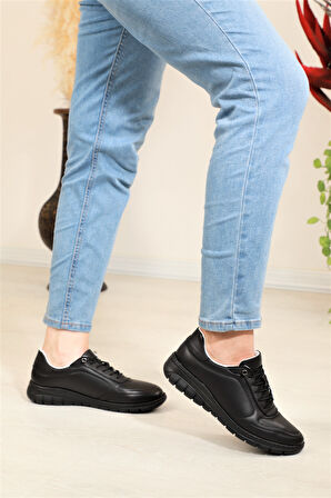 Konfores 1684 Hakiki Deri Anatomik Tabanlı Kadın Günlük Ayakkabı