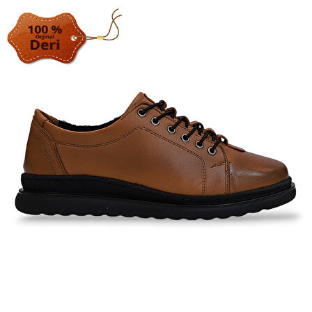 Konfores 1758-394149 Hakiki Deri Anatomik Tabanlı Kadın Mevsimlik Ayakkabı