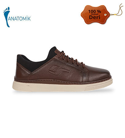 Konfores 1833-346520 Hakiki Deri Anatomik Tabanlı Erkek Sneakers Ayakkabı