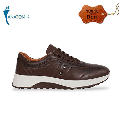 Konfores 1835-346497 Hakiki Deri Anatomik Tabanlı Erkek Sneakers Ayakkabı