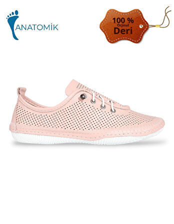 Konfores 1922-477028 Hakiki Deri Anatomik Tabanlı Kadın Günlük Ayakkabı