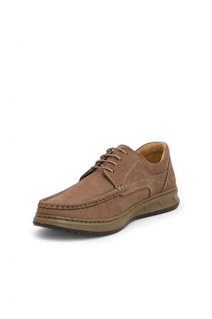 Konfores 2132 Hakiki Deri Üst Kalite Anatomik Tabanlı Erkek Günlük Casual Ayakkabı - NKT02132-Kum-46