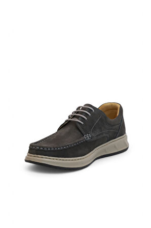 Konfores 2132 Hakiki Deri Üst Kalite Anatomik Tabanlı Erkek Günlük Casual Ayakkabı - NKT02132-gri-45