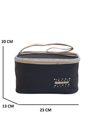 Relaxion 2144-1396 Kore Tarzı Unisex Çocuk Üçlü Set İlkokul Sırt Çantası - NKT02144-siyah-mor-TEKEBAT