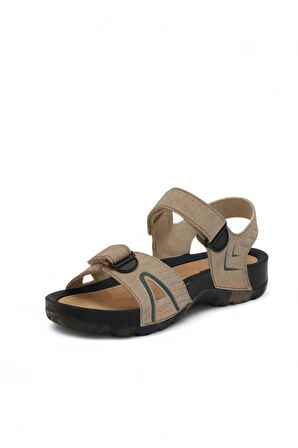 2145-9829 Tam Anatomik Bantlı Günlük ve Deniz,Havuz Gibi Islak Zeminler İçin Uyumlu Erkek Sandalet - NKT02145-Kum-43