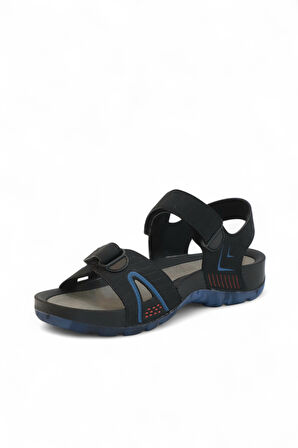 2145-9829 Tam Anatomik Bantlı Günlük ve Deniz,Havuz Gibi Islak Zeminler İçin Uyumlu Erkek Sandalet - NKT02145-siyah-44