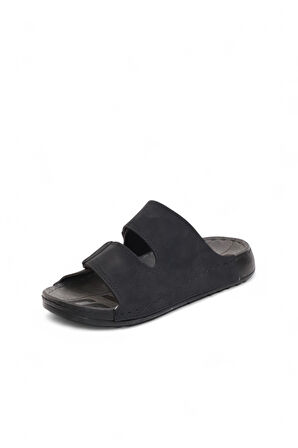 2157 Çift Cırtlı Tam Anatomik Tabanlı Günlük,Umre ve Hac İçin Uyumlu Erkek Terlik - NKT02157-siyah-41