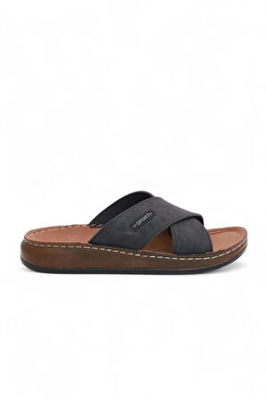 2162 Tam Anatomik Tabanlı Günlük,Umre ve Hac İçin Uyumlu Erkek Terlik  - NKT02162-siyah-41