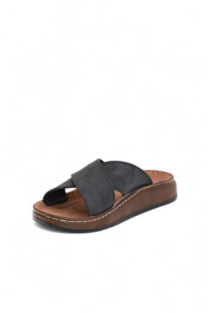 2162 Tam Anatomik Tabanlı Günlük,Umre ve Hac İçin Uyumlu Erkek Terlik  - NKT02162-siyah-41