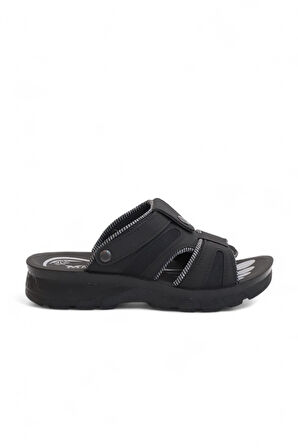 2171-Maxi Soft Fileli Günlük,Umre ve Hac İçin Uyumlu Erkek Terlik  - NKT02171-siyah-44