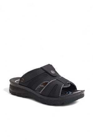 2171-Maxi Soft Fileli Günlük,Umre ve Hac İçin Uyumlu Erkek Terlik  - NKT02171-siyah-44
