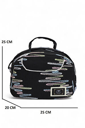 Relaxion 2173-1430 İthal Ürün Kız Çocuk Üçlü Set İlkokul Sırt Çantası - NKT02173-siyah-TEKEBAT