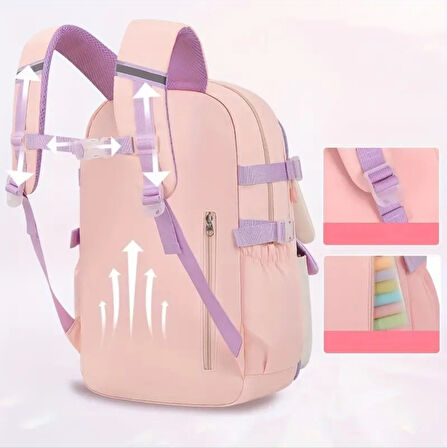 Relaxion 2175-1460 İthal Kore Tarzı Unisex Çocuk İlkokul Sırt Çantası - NKT02175-lacivert-TEKEBAT