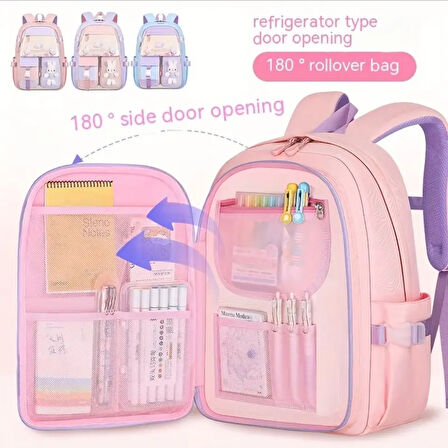 Relaxion 2175-1460 İthal Kore Tarzı Unisex Çocuk İlkokul Sırt Çantası - NKT02175-lila-TEKEBAT