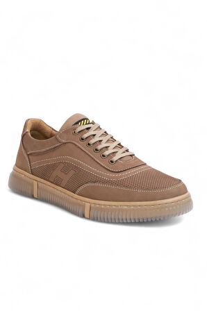 2179-LuısFıgo Hakiki Deri Üst Kalite Anatomik Tabanlı Erkek Günlük Sneakers Ayakkabı - NKT02179-Kum-44