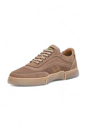 2179-LuısFıgo Hakiki Deri Üst Kalite Anatomik Tabanlı Erkek Günlük Sneakers Ayakkabı - NKT02179-Kum-44