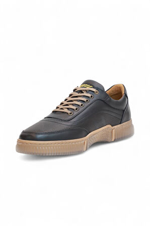 2179-LuısFıgo Hakiki Deri Üst Kalite Anatomik Tabanlı Erkek Günlük Sneakers Ayakkabı - NKT02179-siyah-41