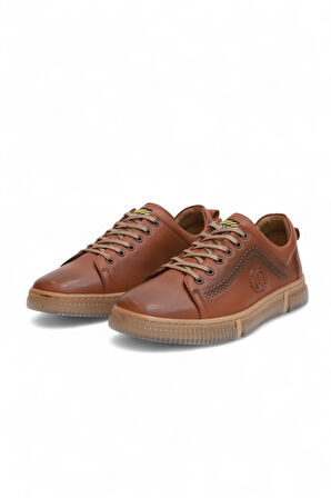 2180-LuısFıgo Hakiki Deri Üst Kalite Anatomik Tabanlı Erkek Günlük Sneakers Ayakkabı - NKT02180-TABA-40