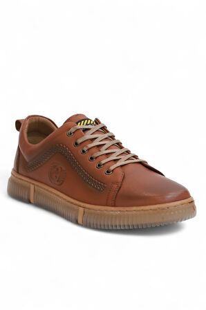 2180-LuısFıgo Hakiki Deri Üst Kalite Anatomik Tabanlı Erkek Günlük Sneakers Ayakkabı - NKT02180-TABA-40