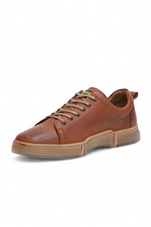 2180-LuısFıgo Hakiki Deri Üst Kalite Anatomik Tabanlı Erkek Günlük Sneakers Ayakkabı - NKT02180-TABA-40