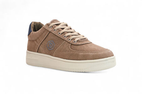 2196-Dakırs Anatomik Tabanlı Erkek Keten Kumaşlı Sneakers Ayakkabı - NKT02196-Kum-41