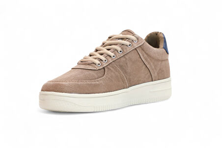 2196-Dakırs Anatomik Tabanlı Erkek Keten Kumaşlı Sneakers Ayakkabı - NKT02196-Kum-41