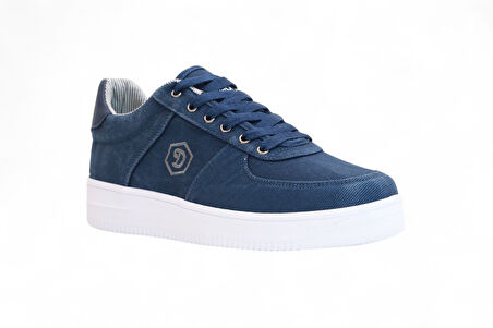 2196-Dakırs Anatomik Tabanlı Erkek Keten Kumaşlı Sneakers Ayakkabı - NKT02196-lacivert-43
