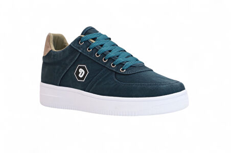 2196-Dakırs Anatomik Tabanlı Erkek Keten Kumaşlı Sneakers Ayakkabı - NKT02196-petrol-yeşil-43
