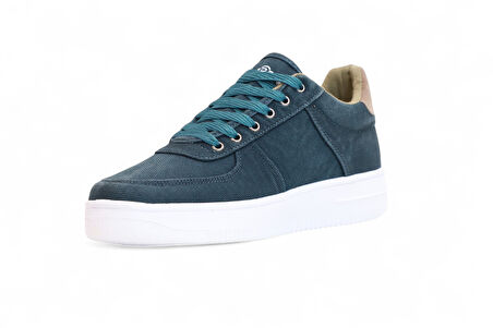 2196-Dakırs Anatomik Tabanlı Erkek Keten Kumaşlı Sneakers Ayakkabı - NKT02196-petrol-yeşil-43