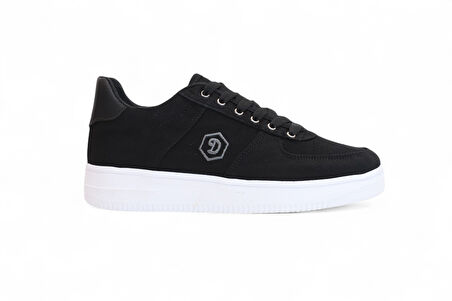 2196-Dakırs Anatomik Tabanlı Erkek Keten Kumaşlı Sneakers Ayakkabı - NKT02196-siyah-44