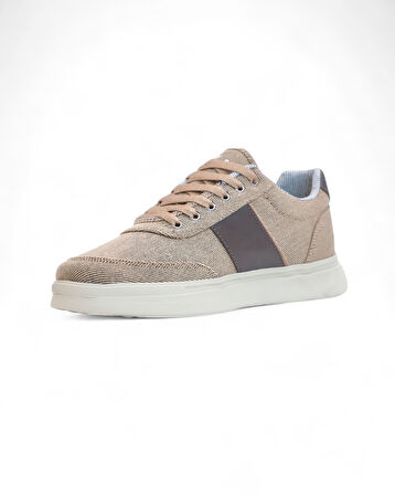 2197-Dakırs Anatomik Tabanlı Erkek Keten Kumaşlı Sneakers Ayakkabı - NKT02197-Kum-41
