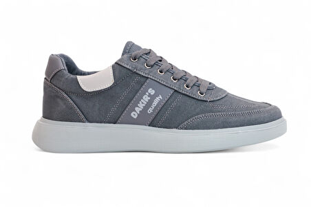 2198-Dakırs Anatomik Tabanlı Erkek Keten Kumaşlı Sneakers Ayakkabı - NKT02198-Füme-41