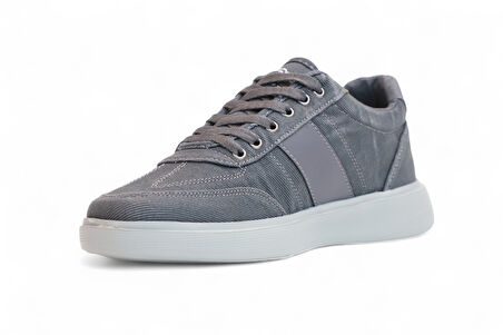 2198-Dakırs Anatomik Tabanlı Erkek Keten Kumaşlı Sneakers Ayakkabı - NKT02198-Füme-41
