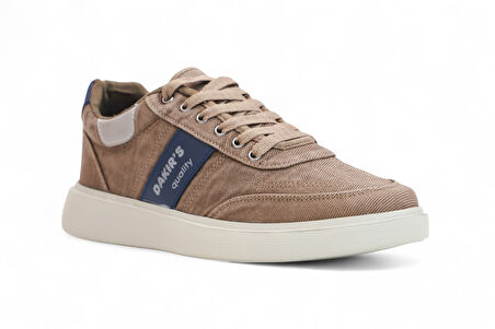 2198-Dakırs Anatomik Tabanlı Erkek Keten Kumaşlı Sneakers Ayakkabı - NKT02198-Kum-42