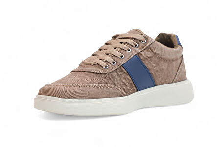 2198-Dakırs Anatomik Tabanlı Erkek Keten Kumaşlı Sneakers Ayakkabı - NKT02198-Kum-44