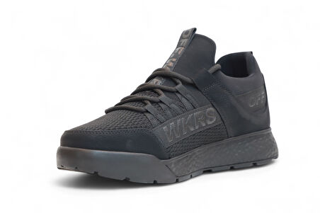 2200-Wickers Anatomik Tabanlı Unisex Bağcıksız Sneakers Ayakkabı - NKT02200-siyah-38