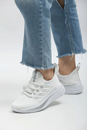 2201-Awıdox Anatomik Tabanlı Unisex Bağcıksız Sneakers Ayakkabı - NKT02201-BEYAZ-42