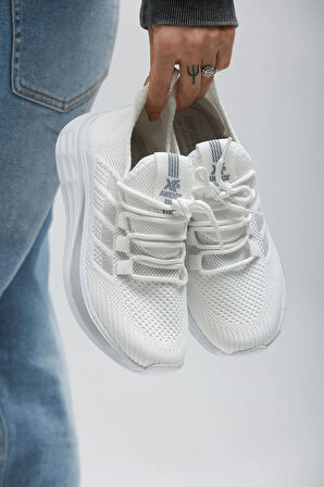 2201-Awıdox Anatomik Tabanlı Unisex Bağcıksız Sneakers Ayakkabı - NKT02201-BEYAZ-44