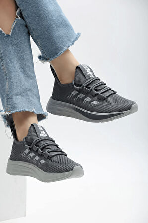 2201-Awıdox Anatomik Tabanlı Unisex Bağcıksız Sneakers Ayakkabı - NKT02201-Füme-43