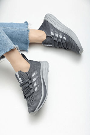 2201-Awıdox Anatomik Tabanlı Unisex Bağcıksız Sneakers Ayakkabı - NKT02201-Füme-43