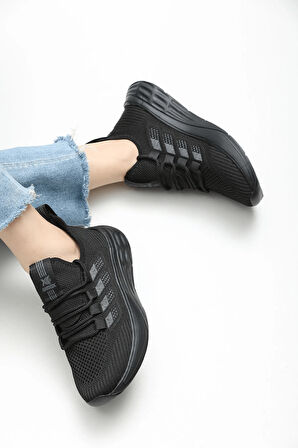 2201-Awıdox Anatomik Tabanlı Unisex Bağcıksız Sneakers Ayakkabı - NKT02201-siyah-42
